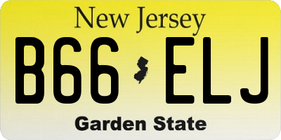 NJ license plate B66ELJ
