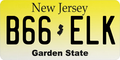 NJ license plate B66ELK