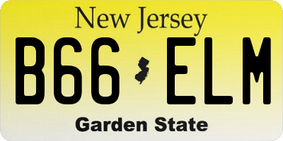 NJ license plate B66ELM