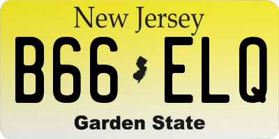 NJ license plate B66ELQ