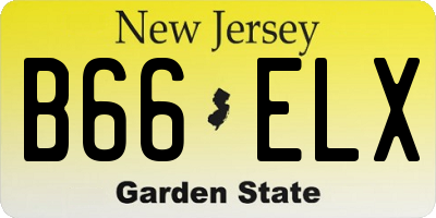 NJ license plate B66ELX