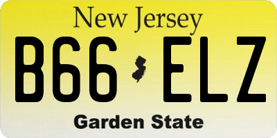 NJ license plate B66ELZ