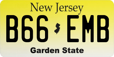 NJ license plate B66EMB