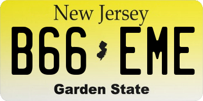 NJ license plate B66EME