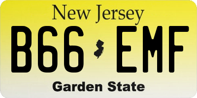 NJ license plate B66EMF