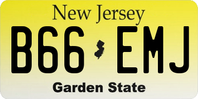 NJ license plate B66EMJ