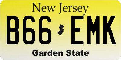 NJ license plate B66EMK