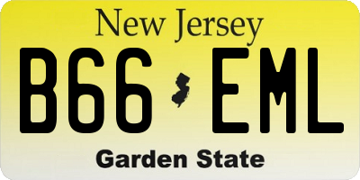 NJ license plate B66EML