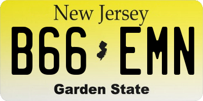 NJ license plate B66EMN