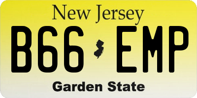 NJ license plate B66EMP