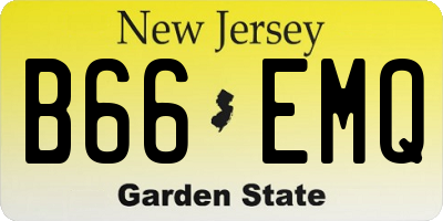 NJ license plate B66EMQ