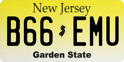NJ license plate B66EMU