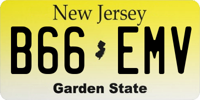NJ license plate B66EMV