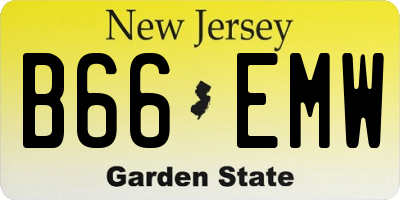 NJ license plate B66EMW