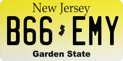 NJ license plate B66EMY