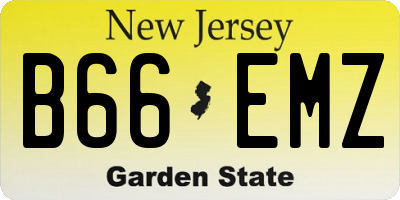 NJ license plate B66EMZ