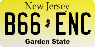 NJ license plate B66ENC