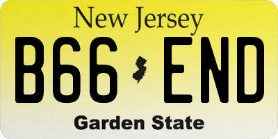 NJ license plate B66END