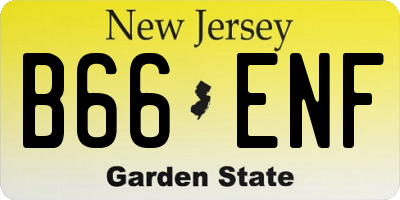 NJ license plate B66ENF