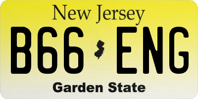 NJ license plate B66ENG