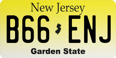 NJ license plate B66ENJ