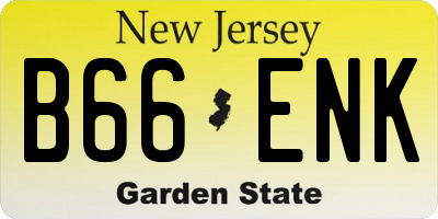 NJ license plate B66ENK