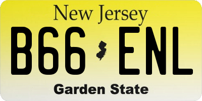 NJ license plate B66ENL