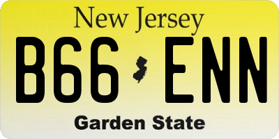 NJ license plate B66ENN