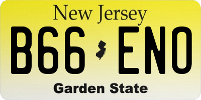 NJ license plate B66ENO