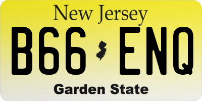 NJ license plate B66ENQ