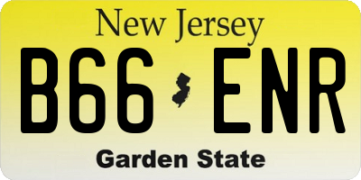 NJ license plate B66ENR