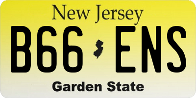 NJ license plate B66ENS