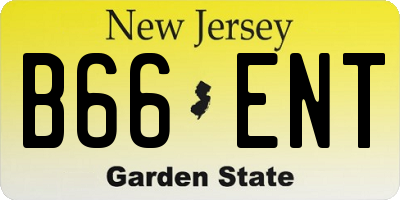 NJ license plate B66ENT