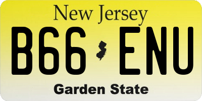 NJ license plate B66ENU