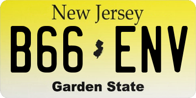NJ license plate B66ENV