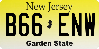 NJ license plate B66ENW
