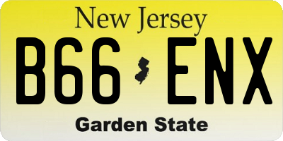 NJ license plate B66ENX