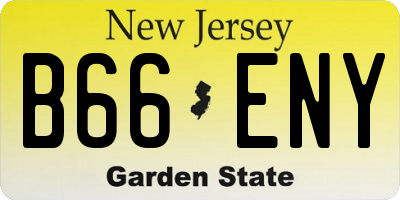 NJ license plate B66ENY