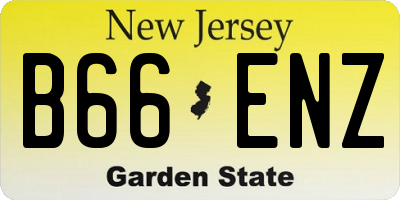 NJ license plate B66ENZ