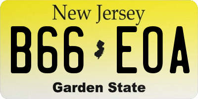 NJ license plate B66EOA