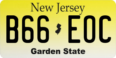 NJ license plate B66EOC