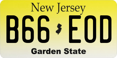 NJ license plate B66EOD