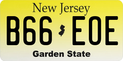 NJ license plate B66EOE