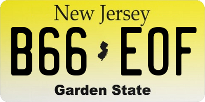 NJ license plate B66EOF