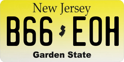 NJ license plate B66EOH
