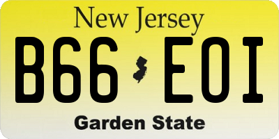 NJ license plate B66EOI