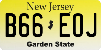 NJ license plate B66EOJ