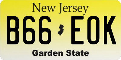 NJ license plate B66EOK