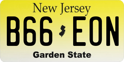 NJ license plate B66EON