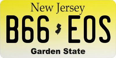 NJ license plate B66EOS